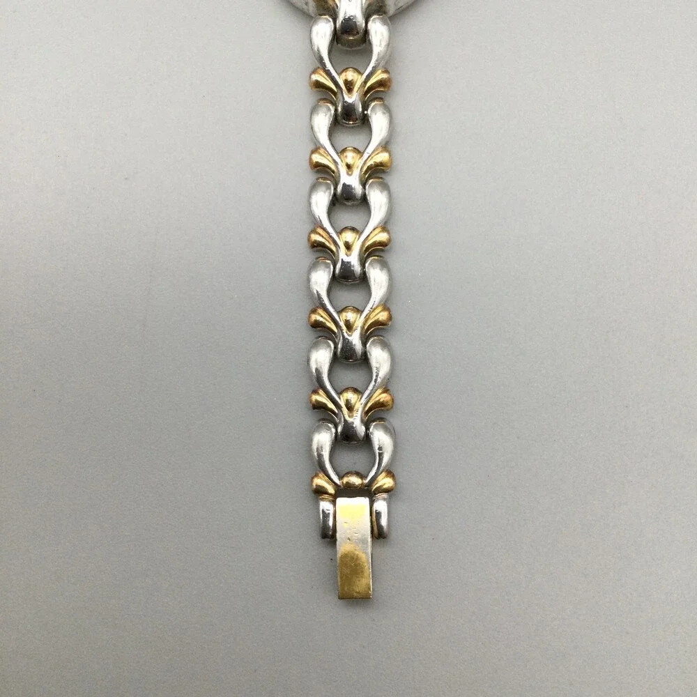 Armitron Diamond Now Watch Women 22mm Silver Gold Two Tone New Battery 6